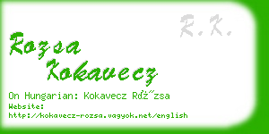 rozsa kokavecz business card